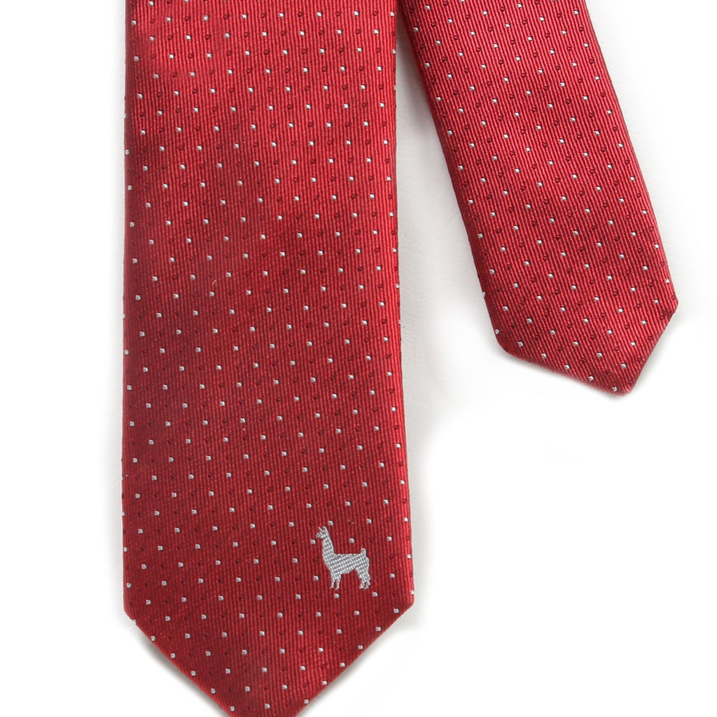 Peru Pin Dot Flag Tie